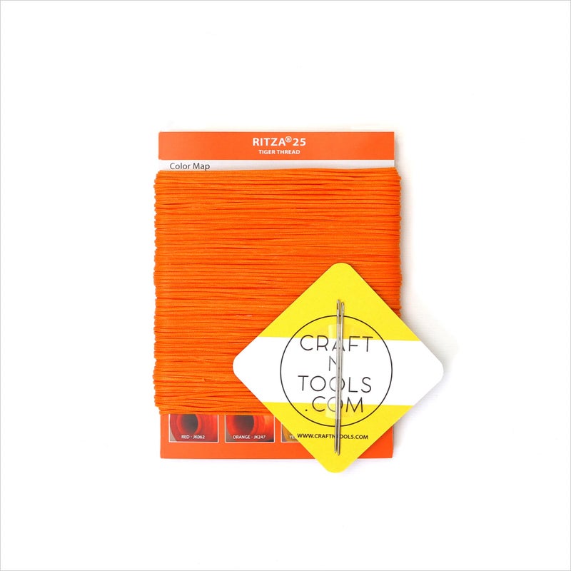 Ritza 25 Tiger Thread Orange 0.6mm RITZA 25 Tiger Thread for Leather Craft | Waxed Polyester Saddlers Thread - Image 2